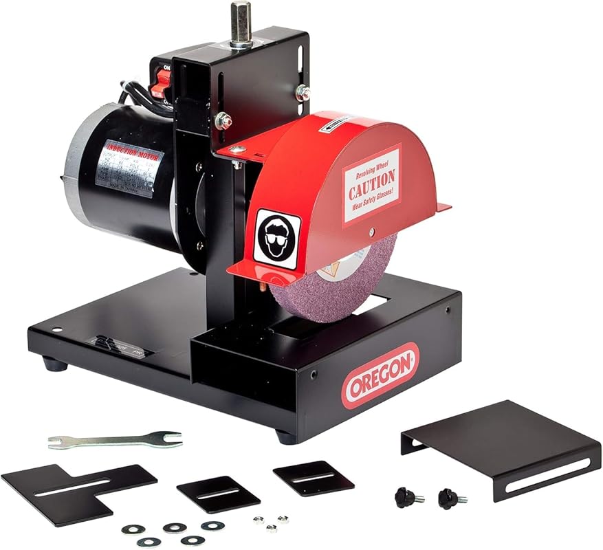 Top 3 Best Commercial Lawn Mower Blade Sharpeners for Perfect Cuts Oregon chainsaw sharpener with accessories and safety guard