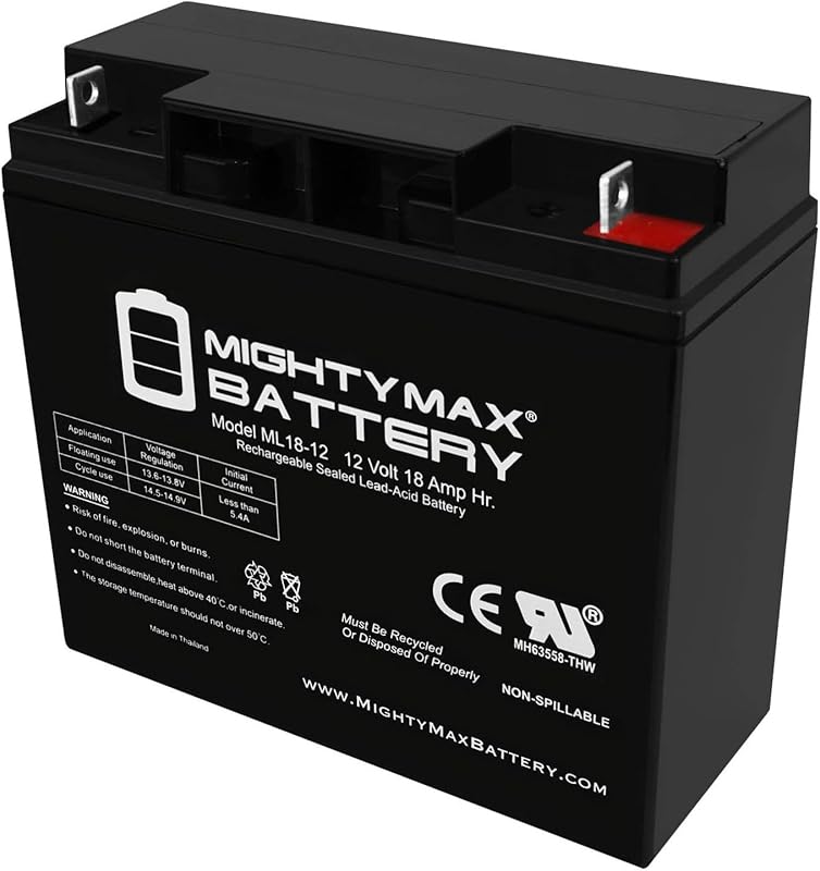 Top 3 12 Volt Lawn Mower Batteries: Expert Picks MightyMax 12 Volt 18 Amp Hour sealed lead-acid battery