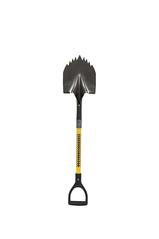Structron Round Point Shovel, 29-inch Fiberglass Handle with D-Grip, I