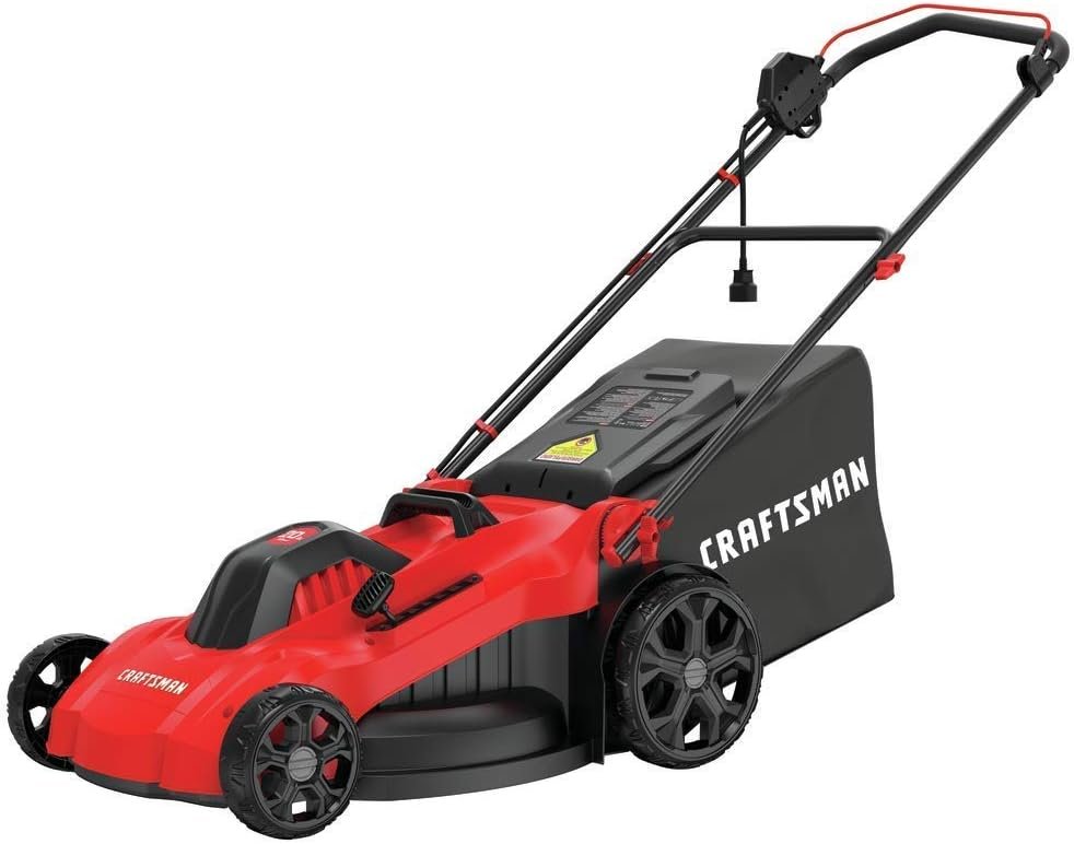 CRAFTSMAN Electric Lawn Mower, 20-Inch, Corded, 13-Ah , Red