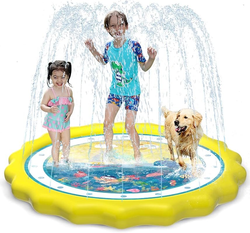 HITOP Kids Sprinkler and Splash Pad for Toddlers and Babies, 60-Inch W