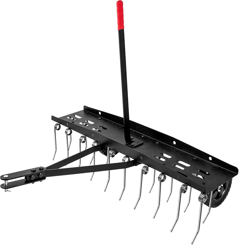 Suchtale 40inch Tow Behind Dethatcher with 20 Spring Steel Tines,Lawn