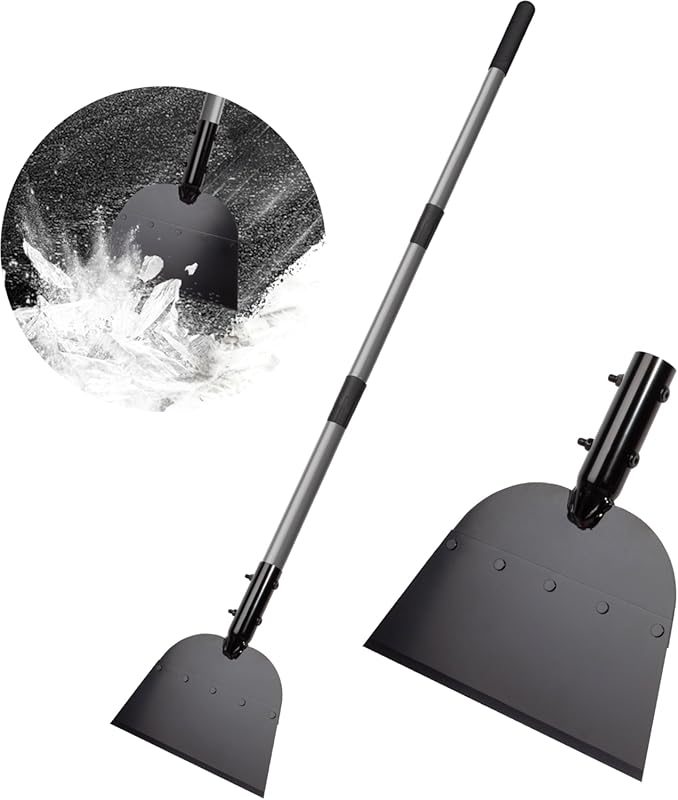 Walensee Metal Snow Shovel, Floor Scraper, Heavy Duty Ice Scraper, 54”
