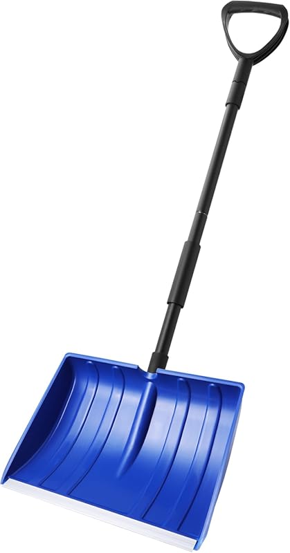 Snow Shovel for Storm Cleanup: 55-inch Long with D-Grip Handle and Alu