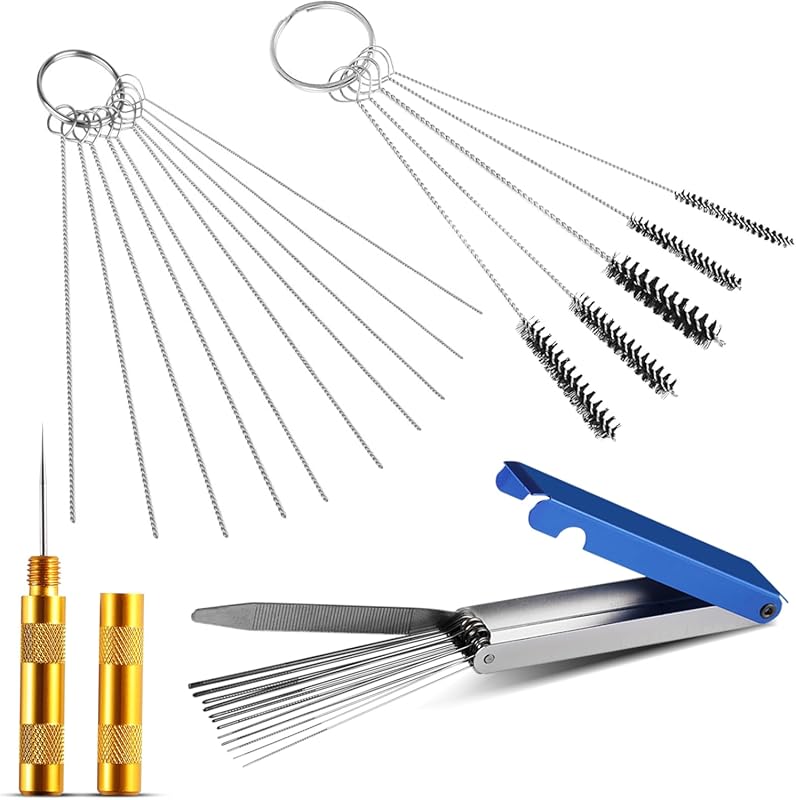 Carburetor Cleaning Kit with Needles and Brushes for Small Engine Lawn