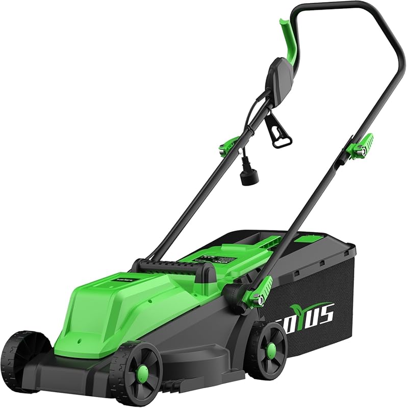 SOYUS Electric Lawn Mower Corded, 13 Inch 10-Amp Lawn Mowers with 8 Ga