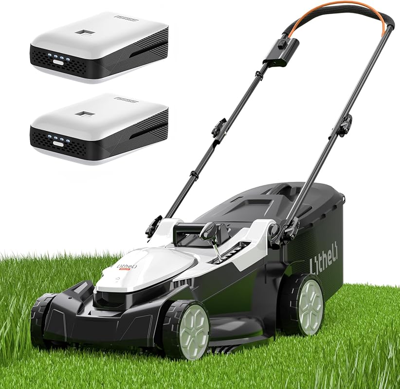 Litheli 16-inch 40V Brushless Cordless Electric Lawn Mower with 6-Heig
