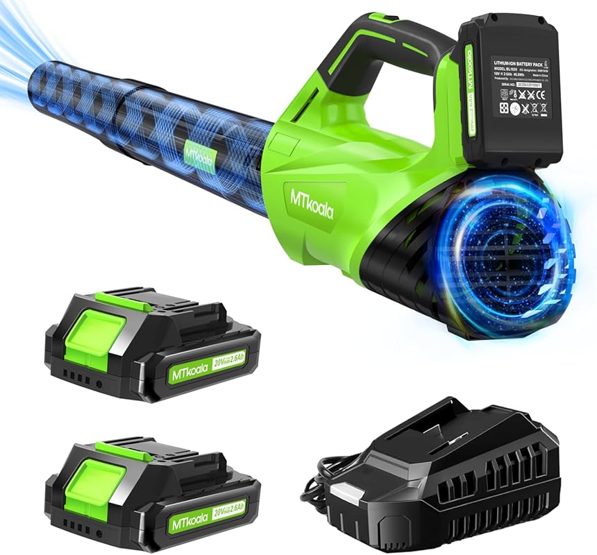 Upgraded Cordless Leaf Blower: 450 CFM 2-Speed Lightweight Blower with
