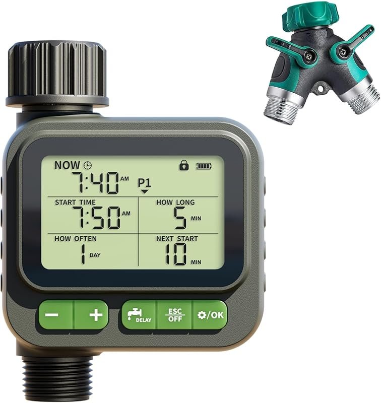 Digital Sprinkler Timer for Garden Hose with 4 Plans and Rain Delay