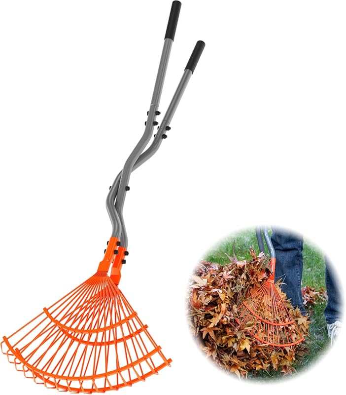 Walensee Long Steel Handle Leaf Grabber for Heavy Duty Lawn and Yard C