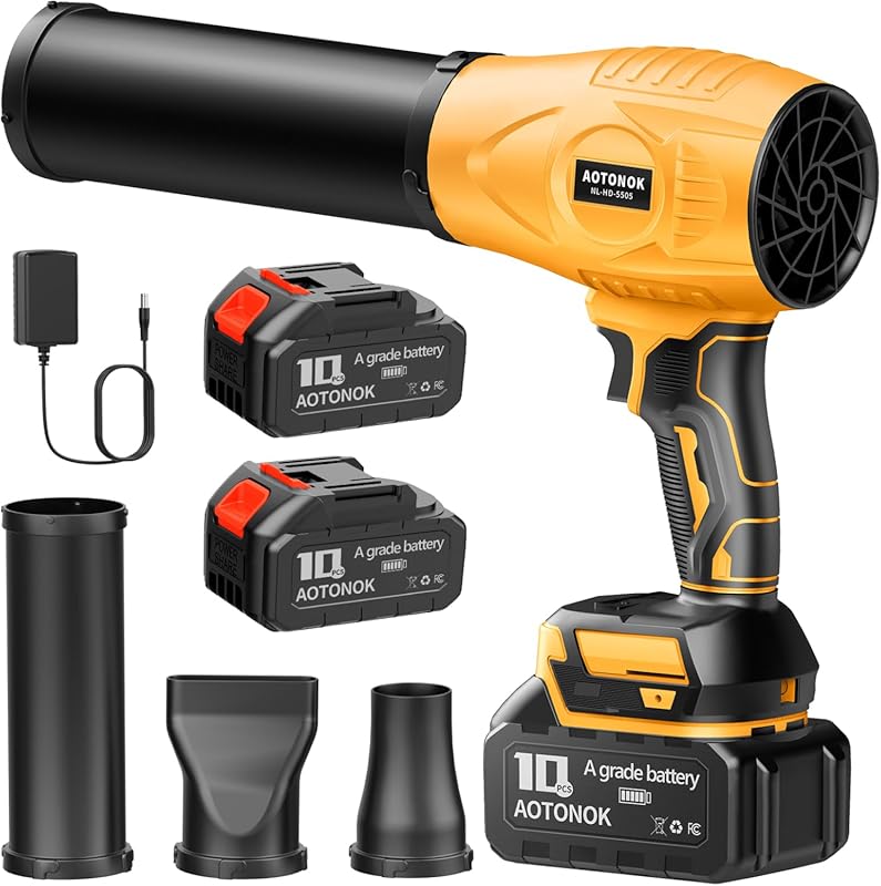 Cordless Electric Leaf Blower: Powerful airflow and adjustable speed f