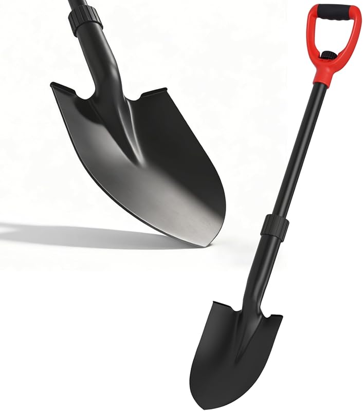 Lightweight Garden Spade Shovel with Ergonomic D-Grip and Fiberglass S