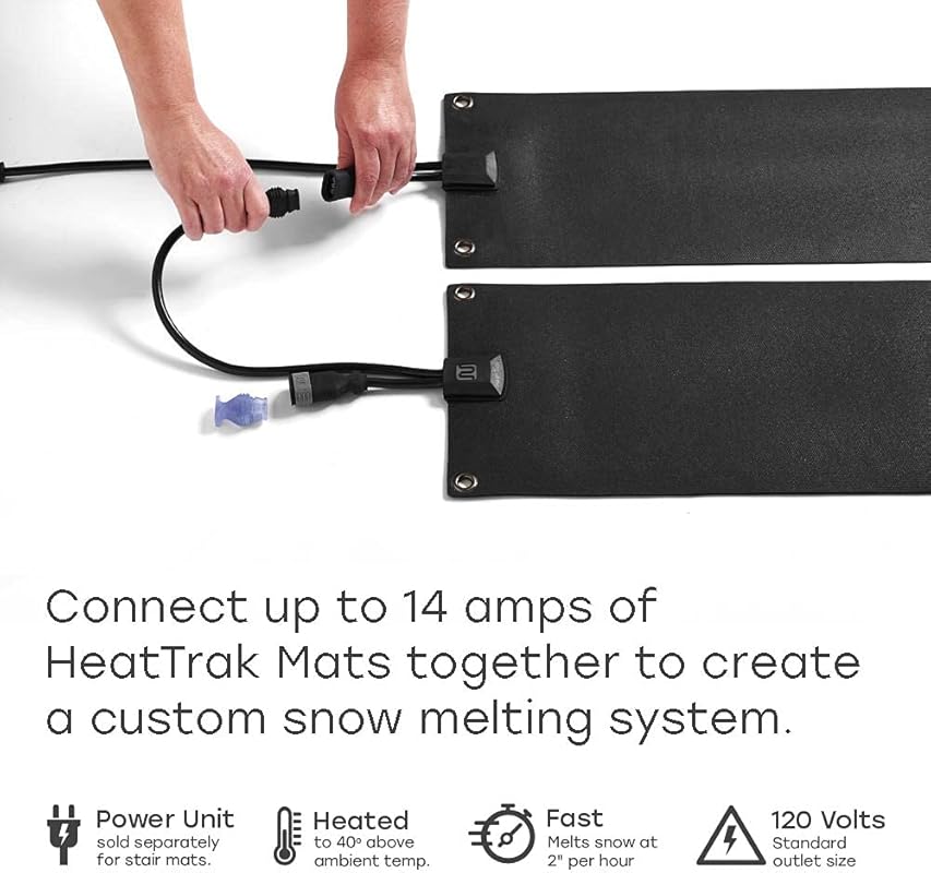 HeatTrak heated snow melting mats for walkways and decks (20” x 60