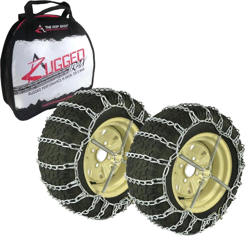 ROP Shop 2 Link Tire Chains and Tensioners for Sears Craftsman Lawn Mo
