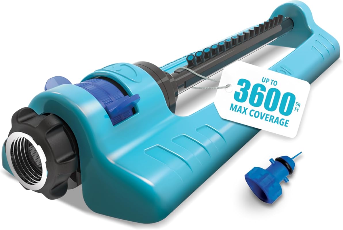 Aqua Joe Indestructible Oscillating Sprinkler: Metal base, covers 3600