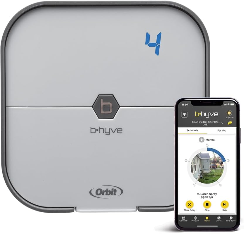 Orbit B-hyve 4-Zone Smart Indoor Sprinkler Controller for automated an