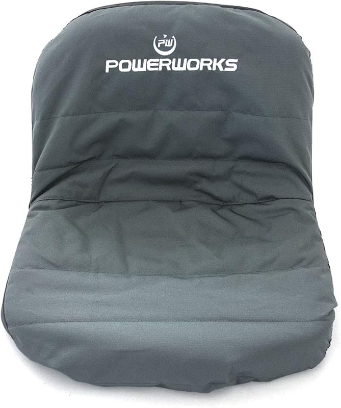 POWERWORKS Weatherproof Deluxe Riding Lawn Mower Seat Cover, Medium, B