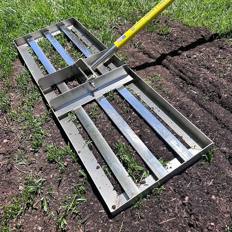 Rocklin Stainless Steel Lawn Leveling Rake for Effortlessly Leveling G