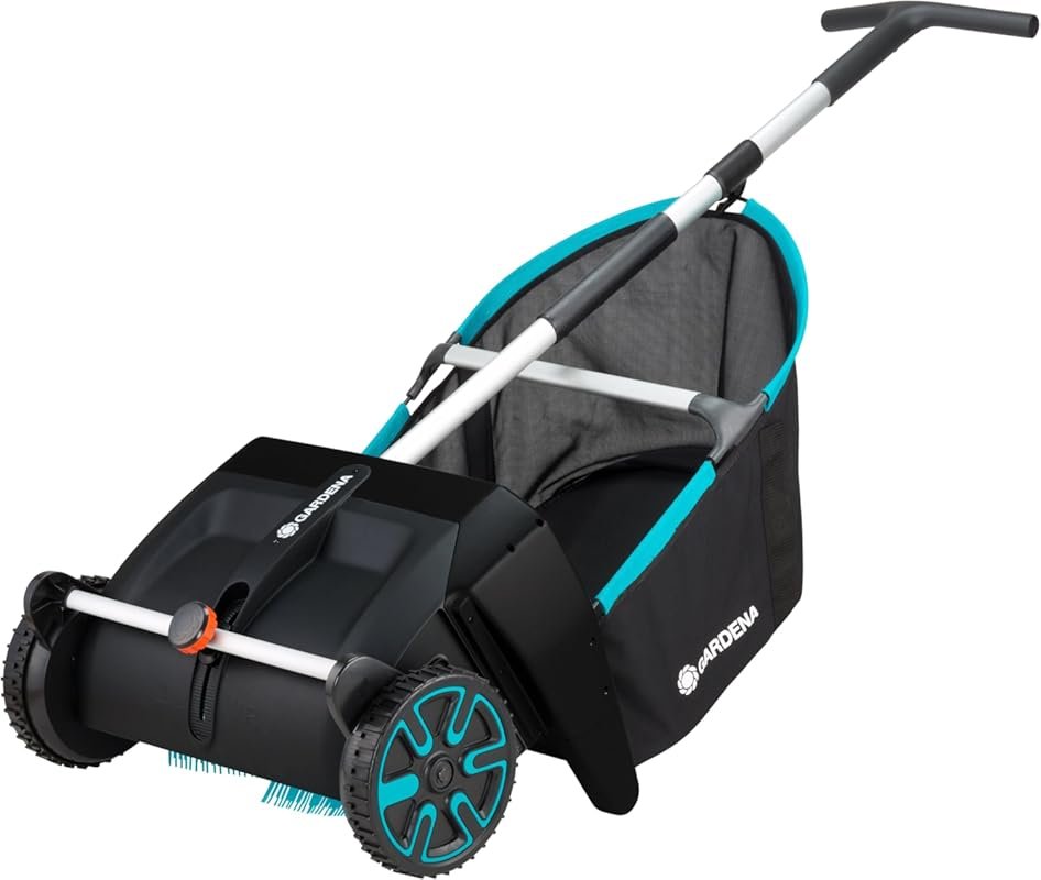 Easy to Maneuver Push Lawn and Leaf Sweeper with Large 3.2 cu. ft. Mes