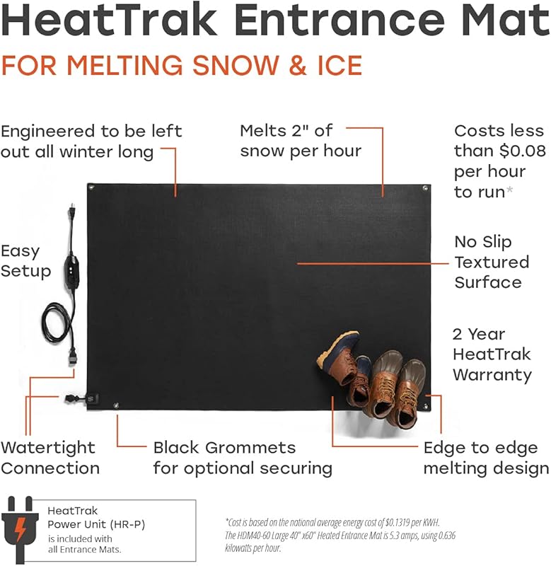 HeatTrak Heated Snow Melting Mats for Entrances - Heated Outdoor Mats