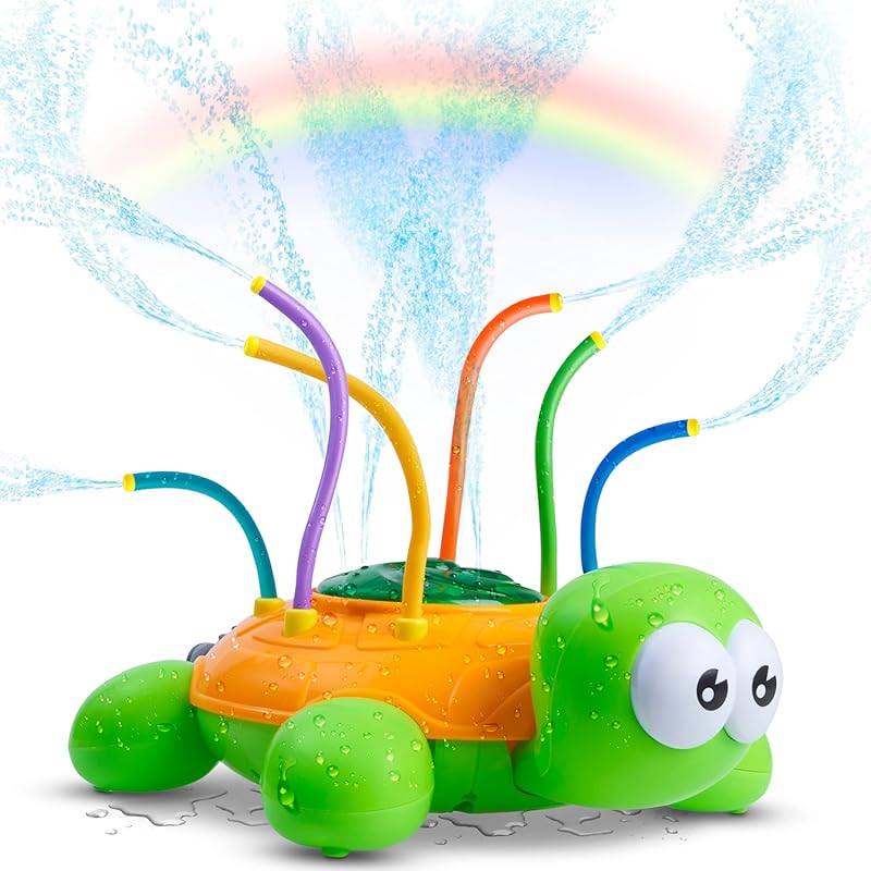 Chuchik Water Sprinkler for Kids - Backyard Spinning Turtle Toy - Summ
