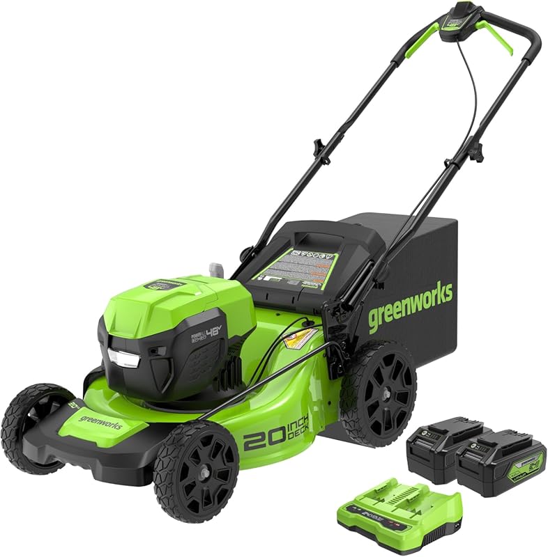Greenworks 48V 20-inch Brushless Cordless Push Lawn Mower with LED Hea