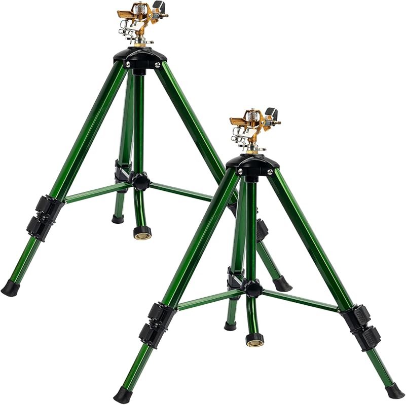 Heavy Duty Tripod Lawn Sprinkler, 2 Pack for Large Area Coverage and G