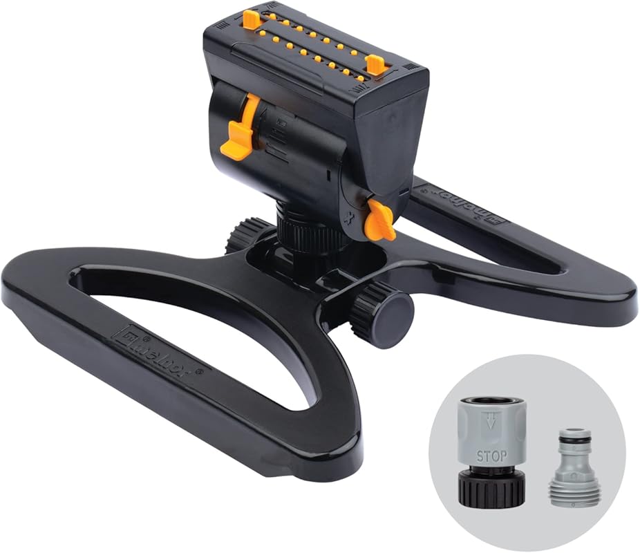 Expert Picks: 5 Best Lafayette Lawn Care Services black oscillating sprinkler with hose connectors