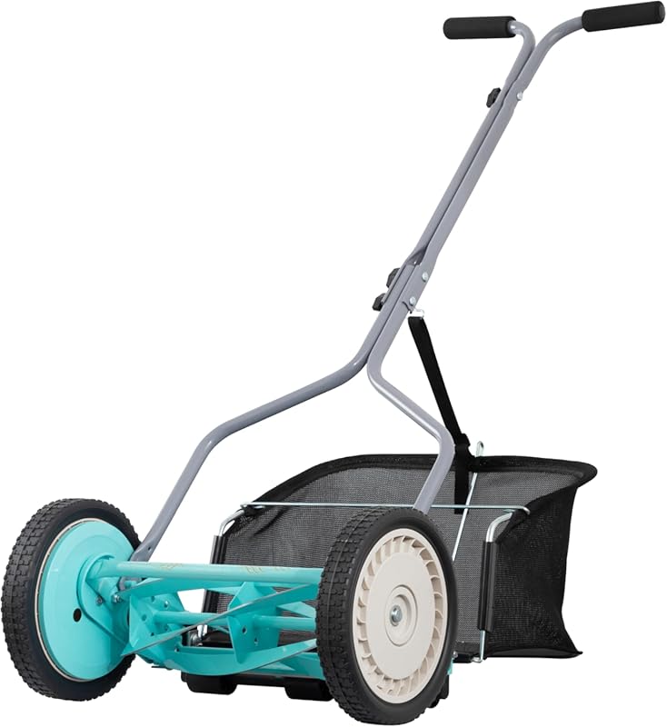Top 6 Robotic Mowers for Steep Hills Manual reel mower with grass catcher bag