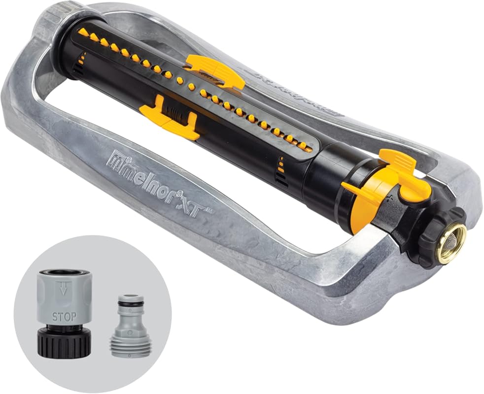 Melnor XT Turbo Oscillating Sprinkler with metal base covers 4500 sq.