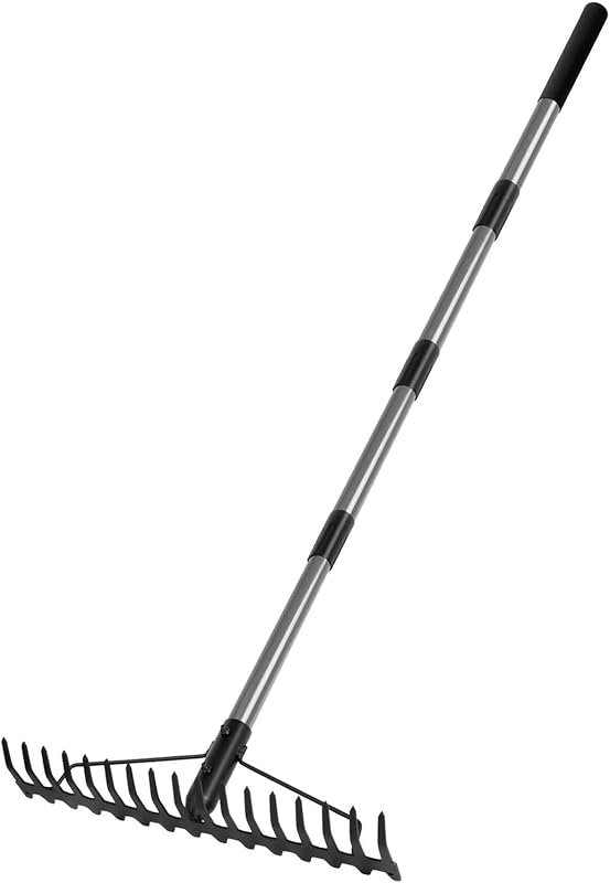 Walensee Heavy Duty Garden Rake with Stainless Steel Handle for Loosen
