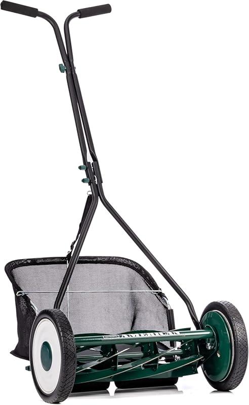 6 Expert-Tested Best Rwd Lawn Mowers reel mower with grass catcher and black handles