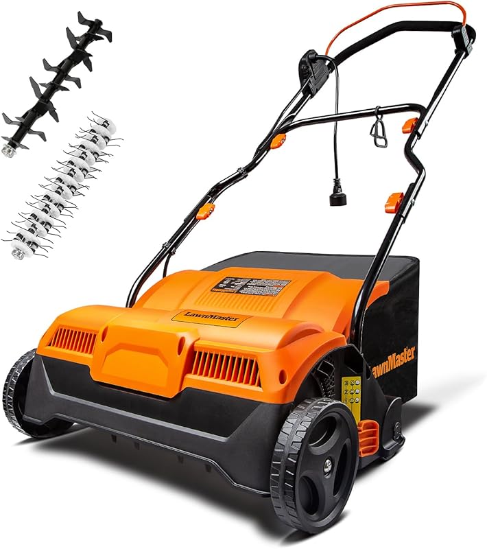 LawnMaster 16” 13 Amp Electric Dethatcher and Scarifier with 12 Gallon