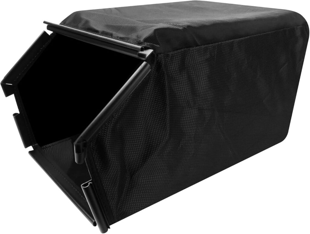 Top 5 Rear Bag Self-Propelled Mowers: Expert Picks black fabric grass catcher with metal frame