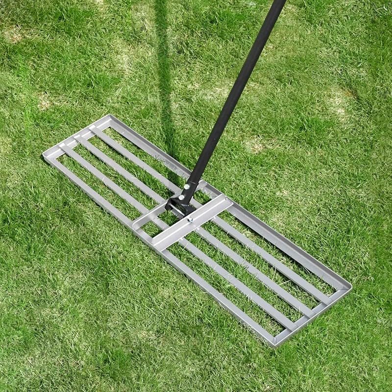 Heavy Duty 36-Inch Wide Lawn Leveling Rake with 69-Inch Handle for Gar