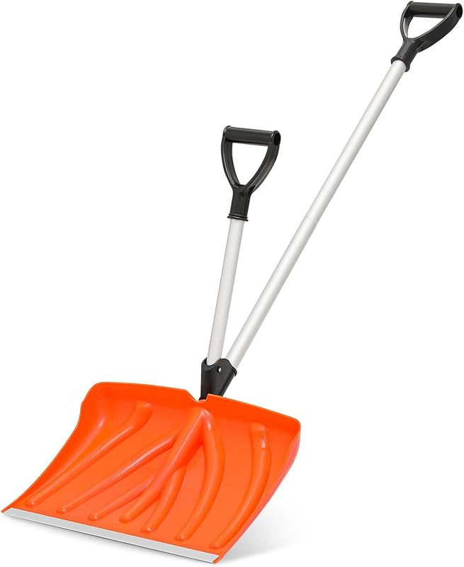 MoNiBloom Ergonomic Snow Shovel Garage Snow Removal with Back-Saving F