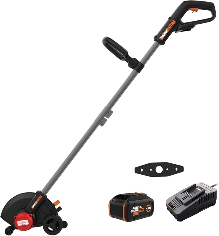 WORX Nitro 20V Cordless Lawn Edger with Dual Wheels and Precision Edge