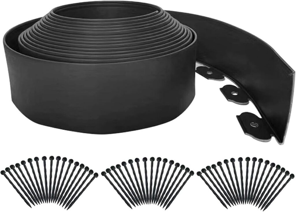 4 Best Lawn Edging for Effortless Mowing: Expert Picks black landscape edging roll with stakes