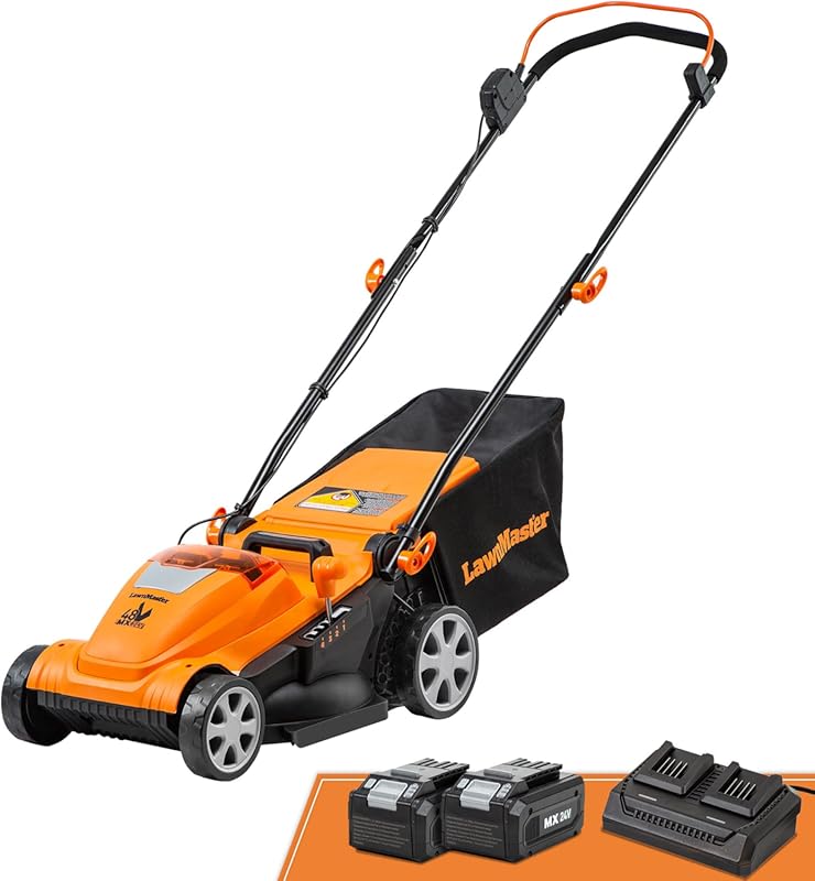 LawnMaster 48V MAX 15-inch Brushless Cordless Lawn Mower with Dual Bat