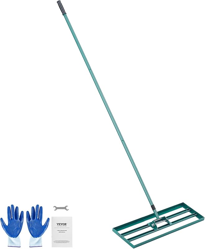 Top 6 Lawn Leveling Tools for Large Yards green lawn roller with gloves and manual