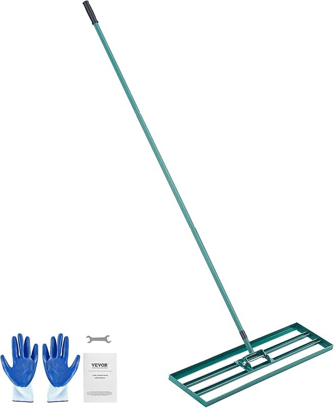 VEVOR 36 Inch Heavy Duty Lawn Leveling Rake with Extended Steel Handle