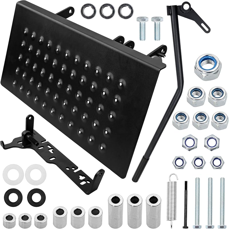 Top 3 Lawn Mower Chute Blockers: Expert Picks black step plate with hardware and mounting bracket