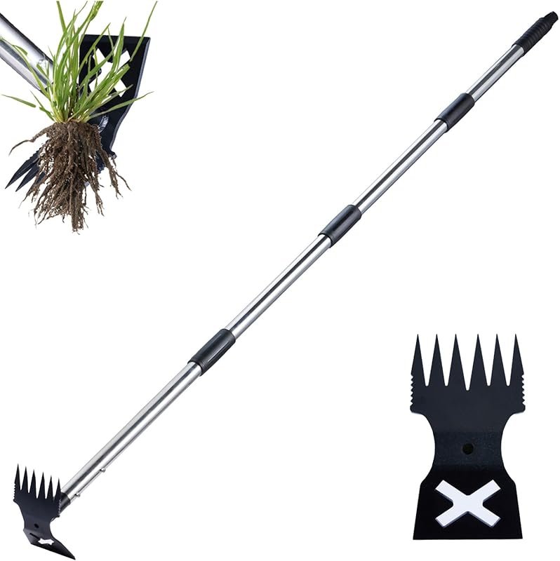 Heavy Duty Long Handle Weed Puller and Garden Hoe for Easy Uprooting i