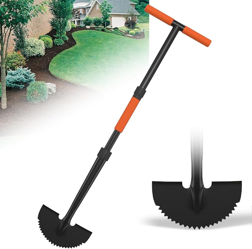 Manual Edger Lawn Tool, 41-inch Lawn Edger with Saw Tooth Blade, Half