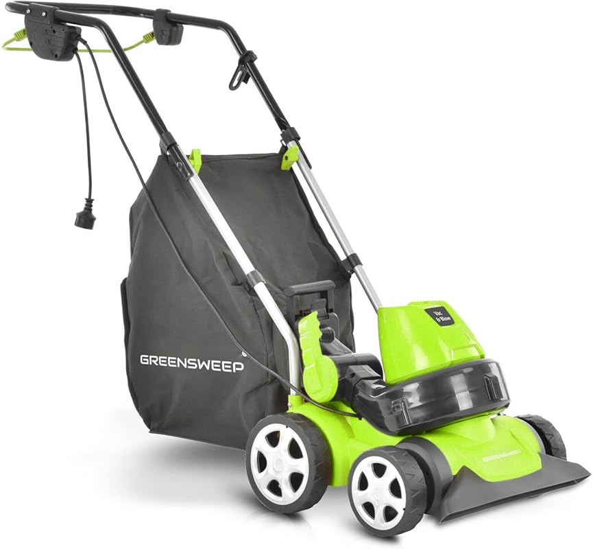 Expert Picks: 4 Best Leaf Vacuums for Your Lawn Mower green electric lawn mower with grass collection bag