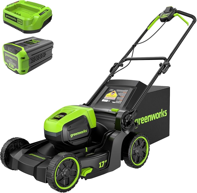 4 Pro-Grade Lawn Mowers: Top Picks for Professionals Greenworks electric lawn mower with two batteries