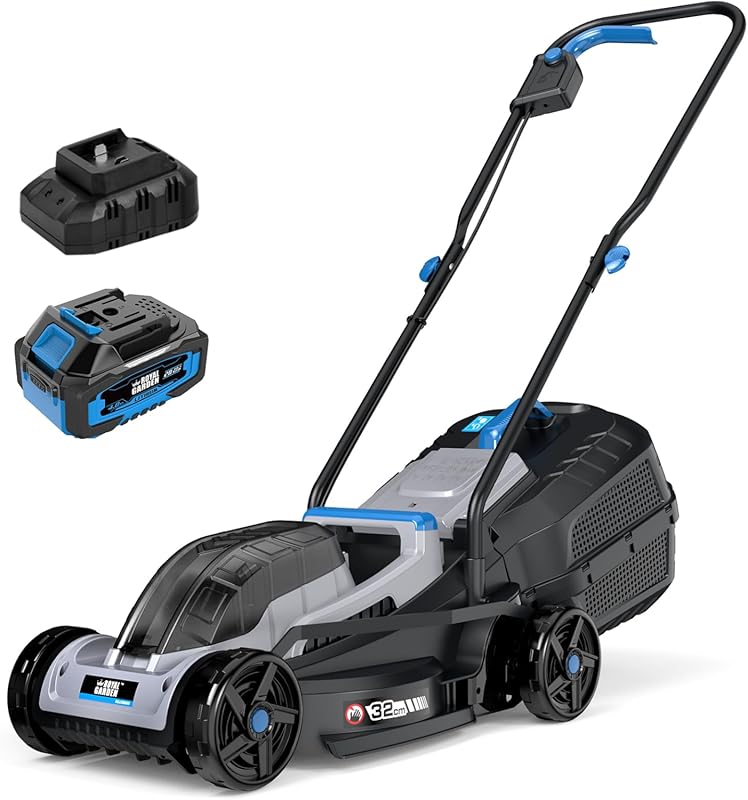 ROYAL GARDEN 13-inch Cordless Electric Push Lawn Mower with 5-Height A