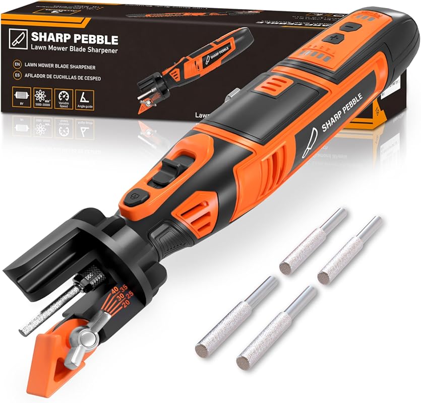 Sharp Pebble Cordless Lawn Mower Blade Sharpener – Adjustable 20°