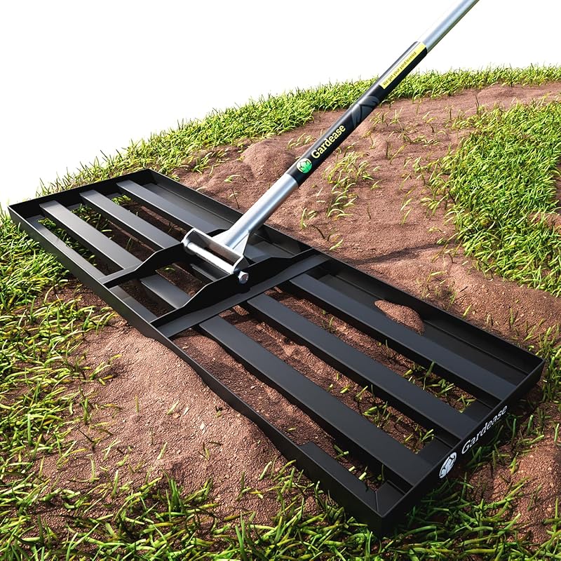 Professional Grade Steel Lawn Leveling Rake for Soil, Sand, and Garden