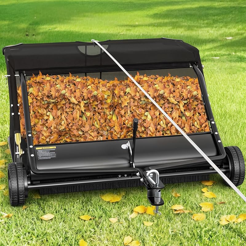AUTOSAVER88 42-inch tow-behind lawn sweeper with 12.9 cu. ft capacity